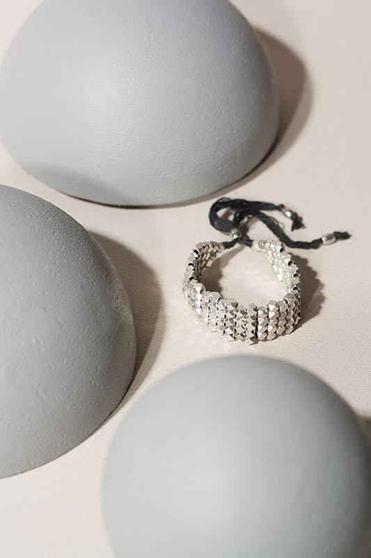Doppeltes Schuppen-Silberarmband