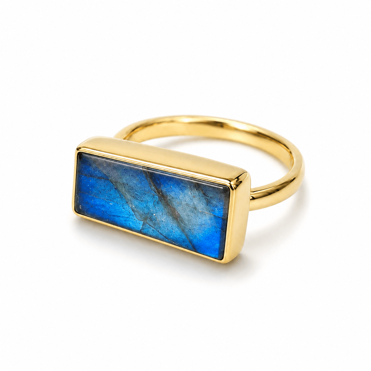 Tombak Trapez-Ring mit Labradorit