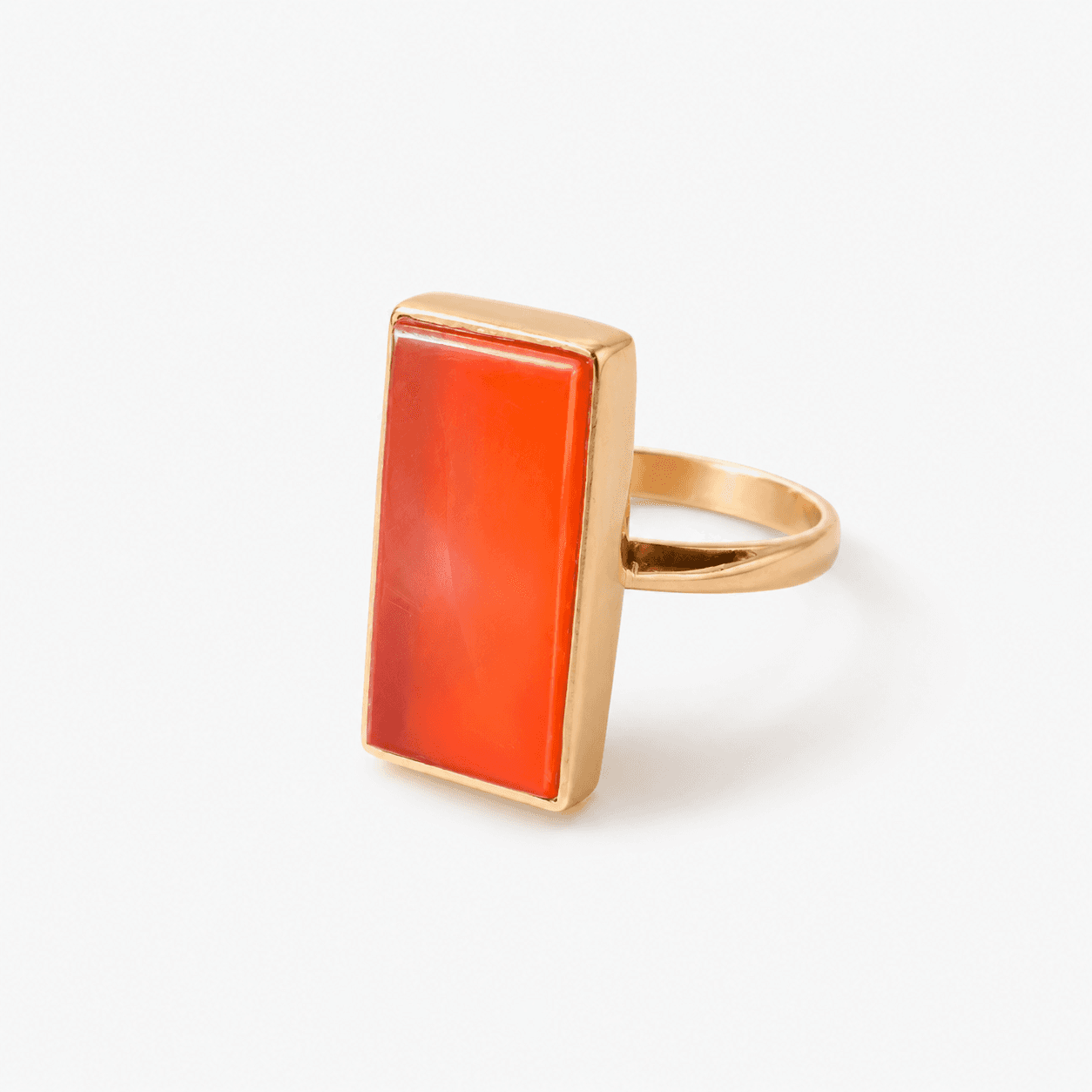 Tombak Trapez-Ring mit Karneol