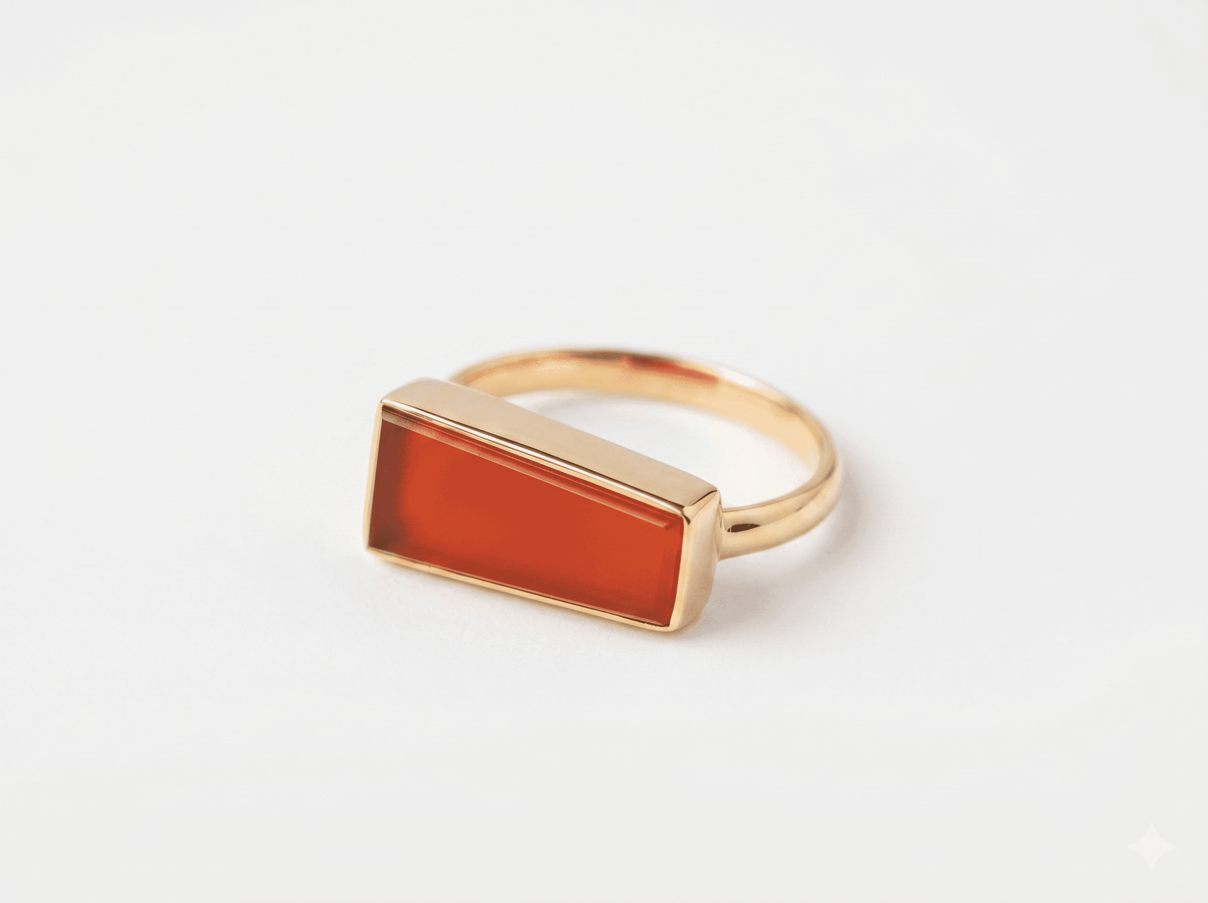 Tombak Trapez-Ring mit Karneol II