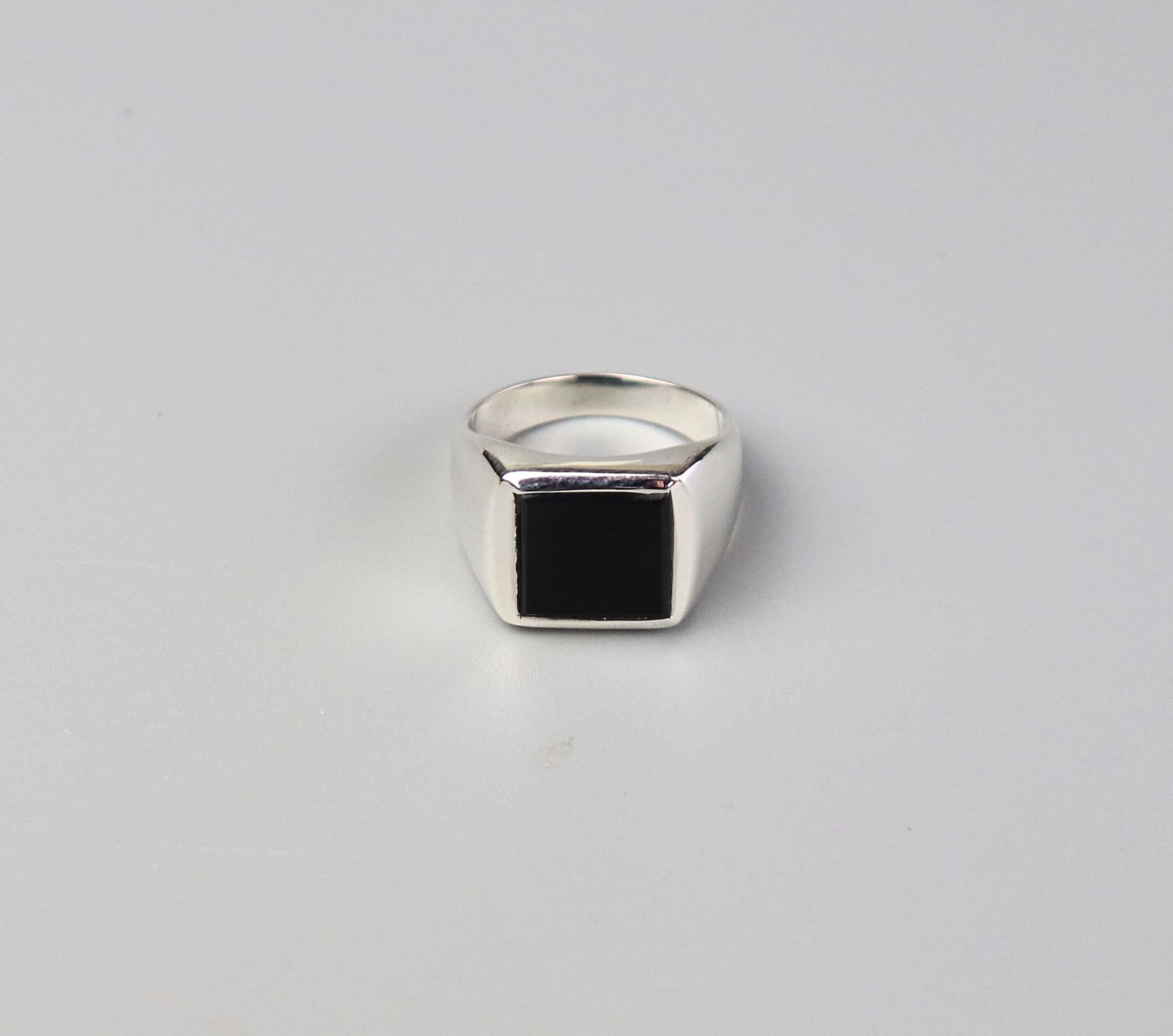 Siegel Silberring mit Schwarzem Onyx