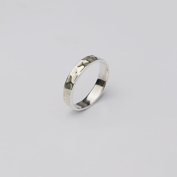 Gehämmerter Silberring 3 mm