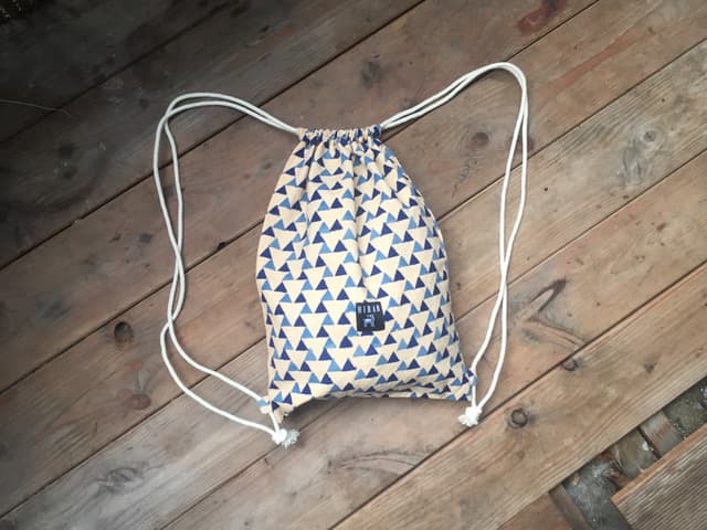 Block-Print Gym Bag — Blue Shades