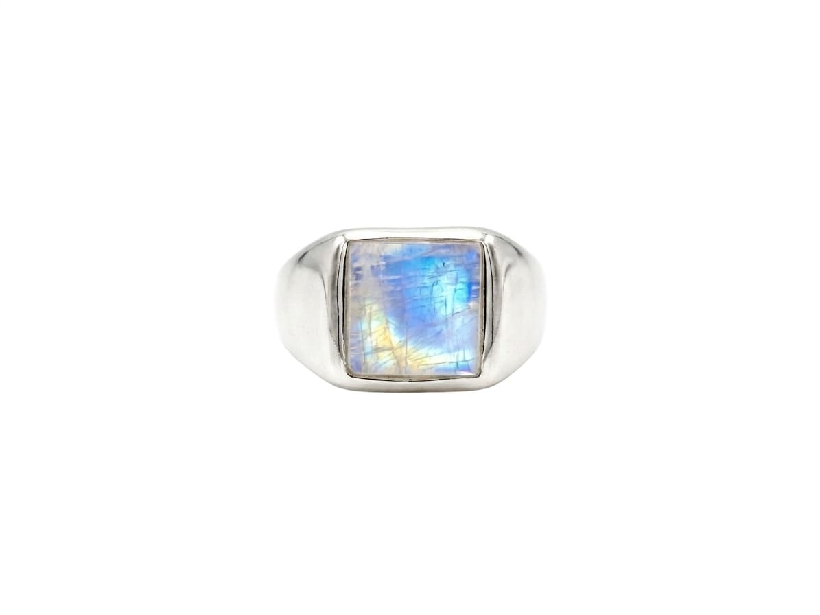 Silver Signet Ring with Moonstone