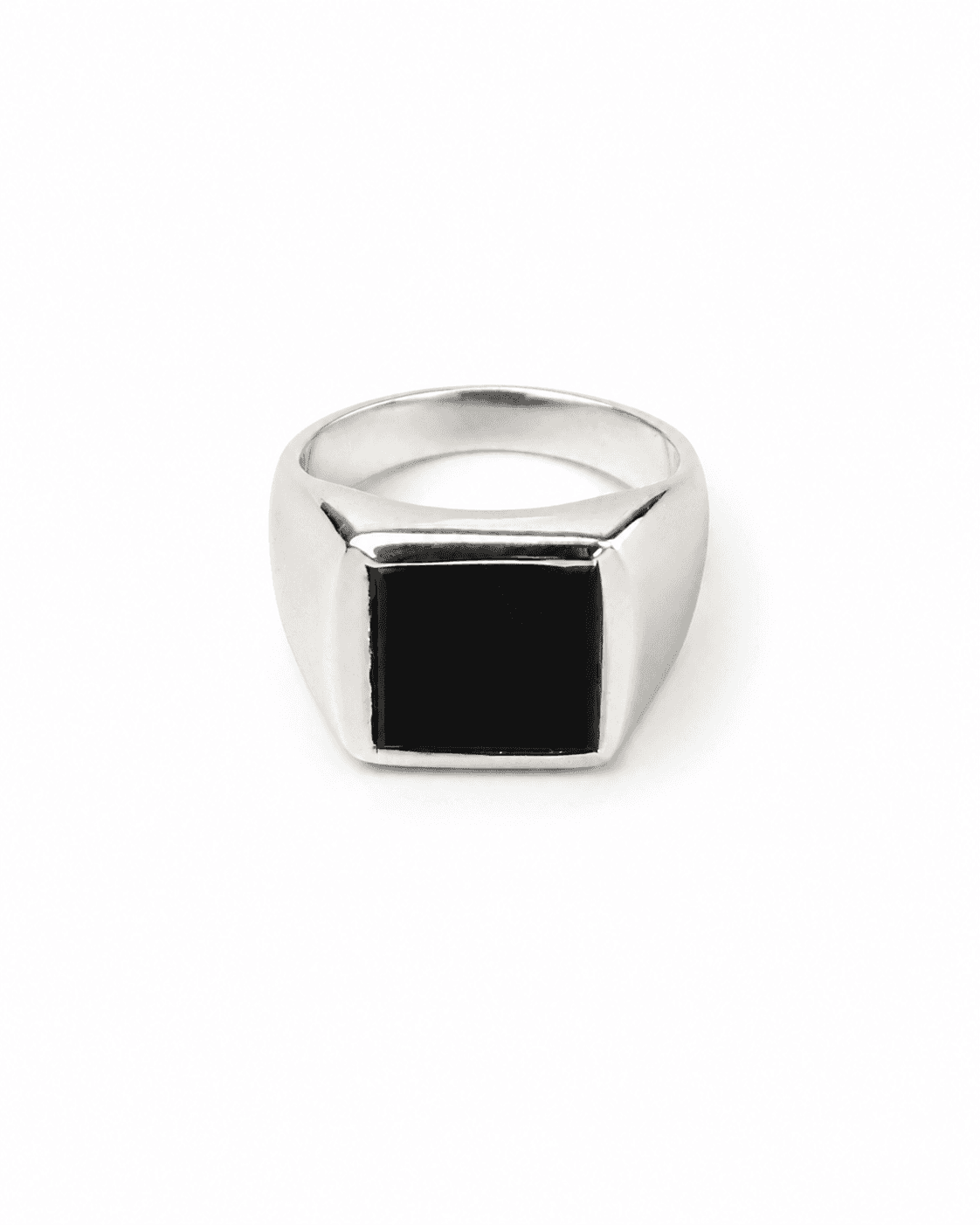 Silver Signet Ring with Black Onyx