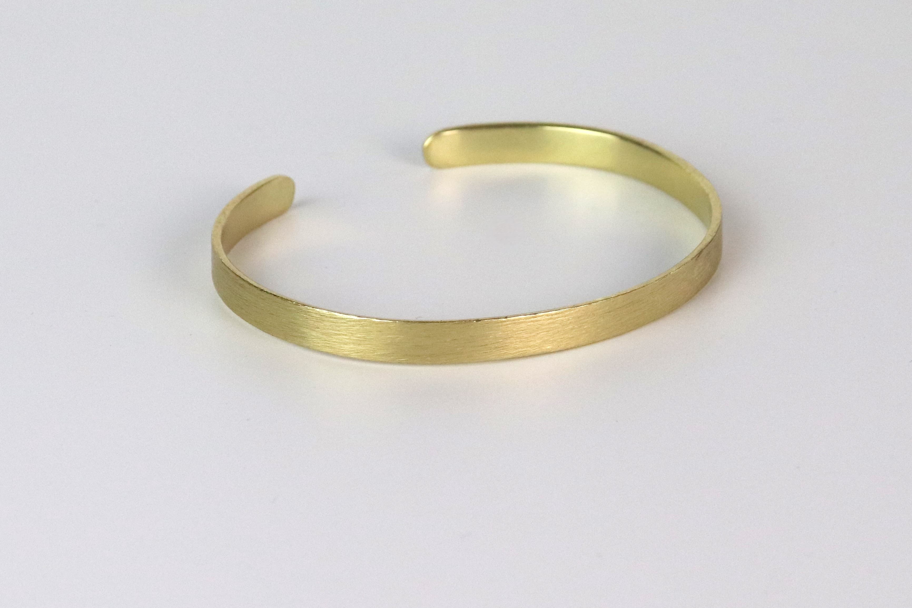 Tombac Brass Scratched Bracelet, Unisex