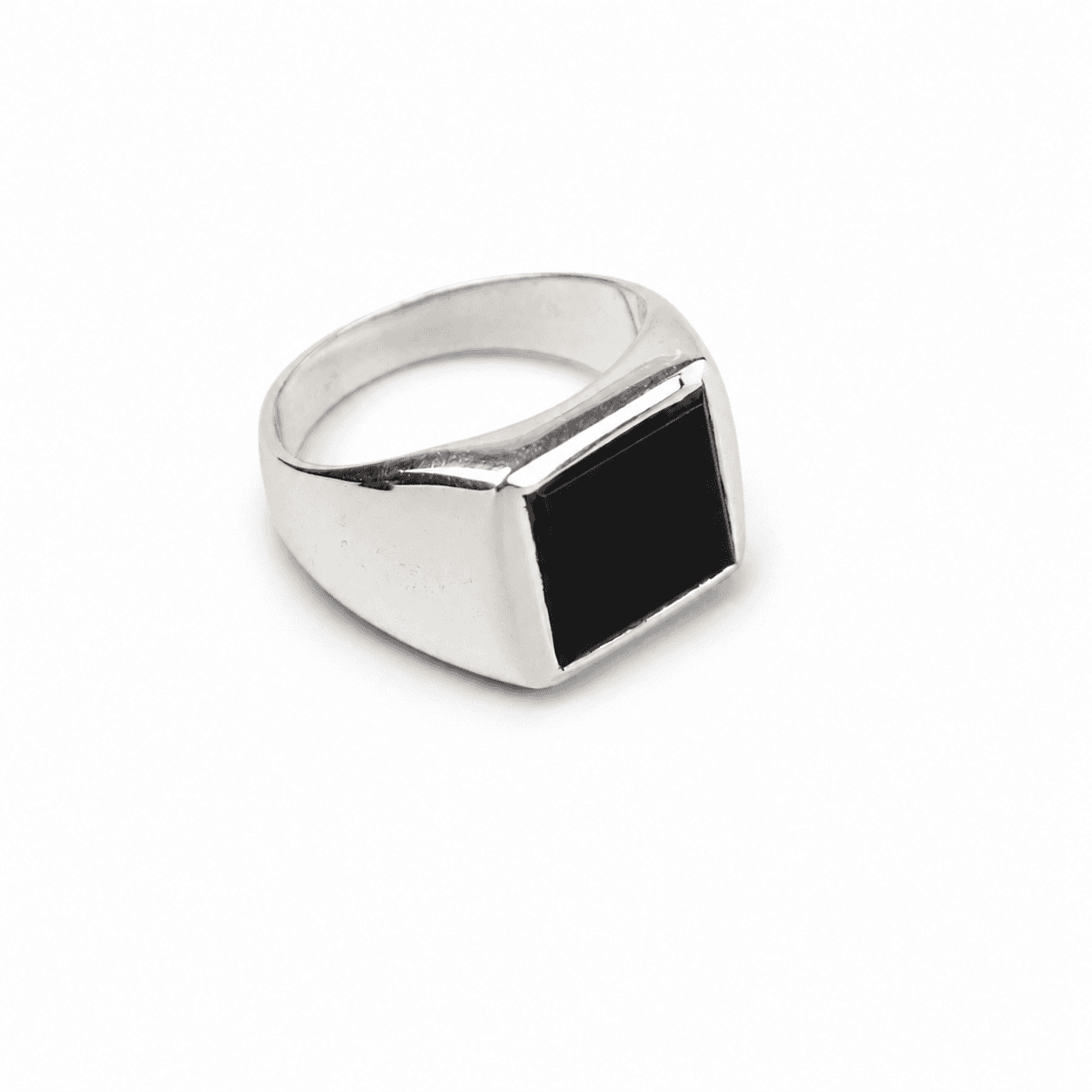Silber-Signetring mit schwarzem Onyx