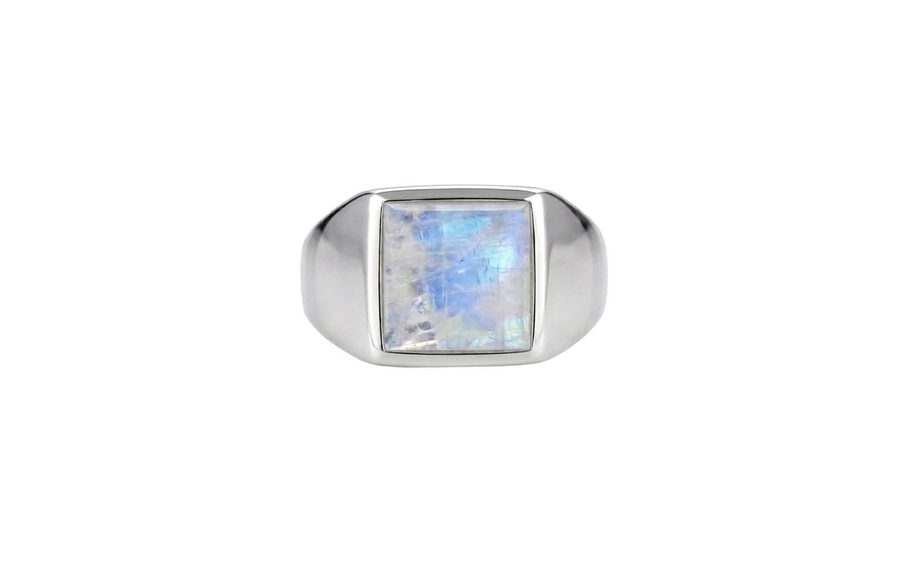 Silber-Signetring mit Mondstein