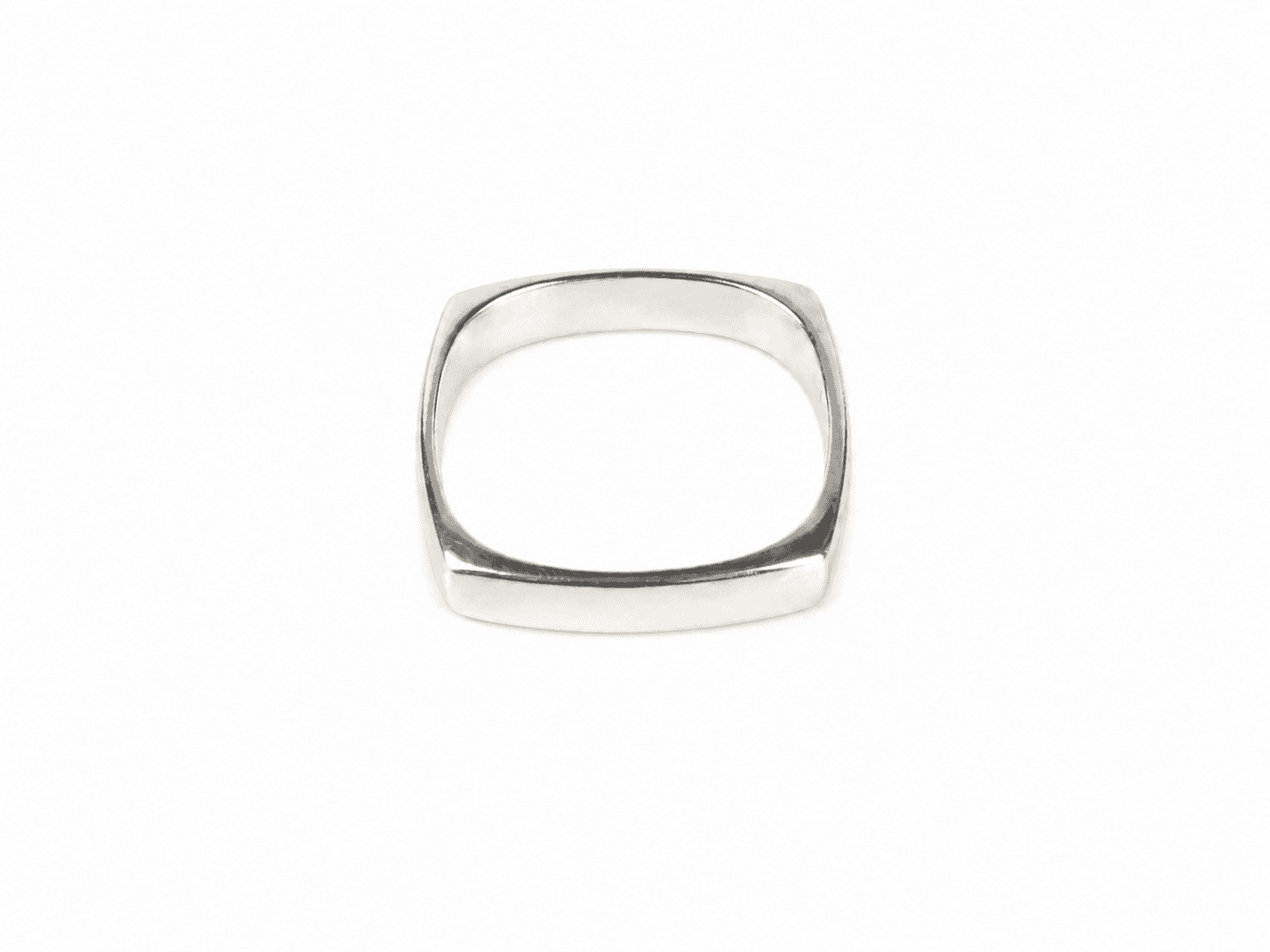 Modern Square Silver Ring