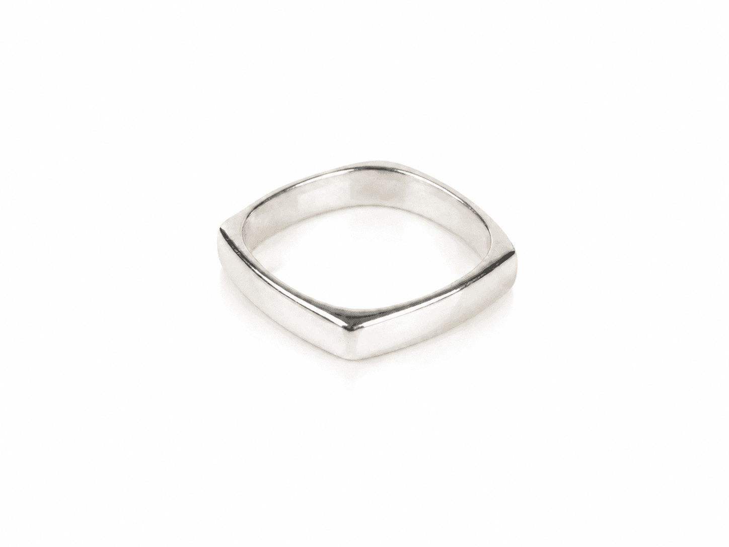 Modern Square Silver Ring