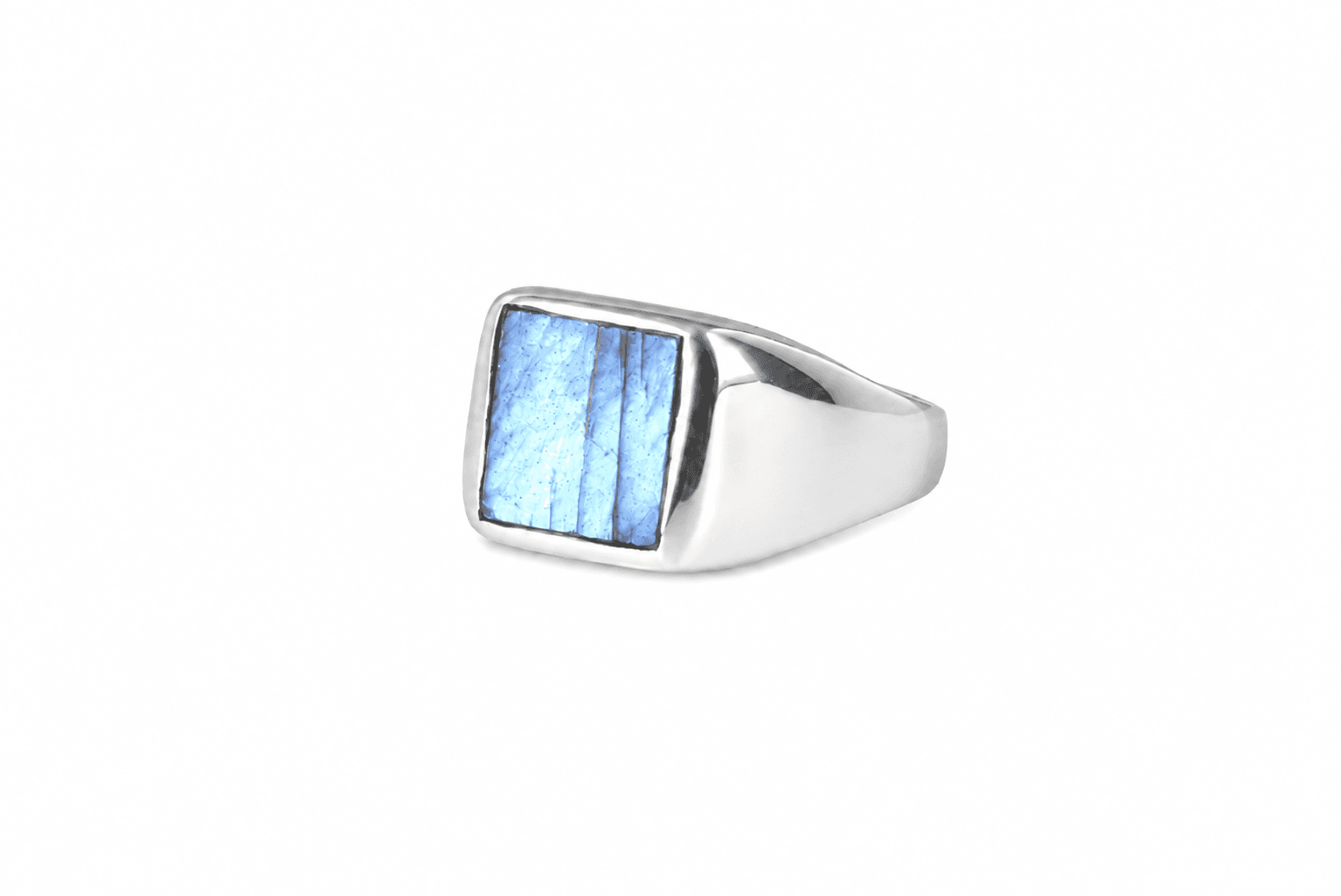 Silber-Signetring mit Labradorit