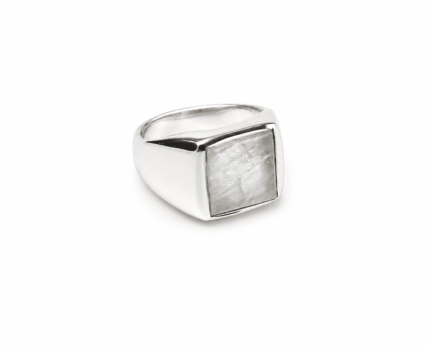 Silver Signet Ring with Moonstone