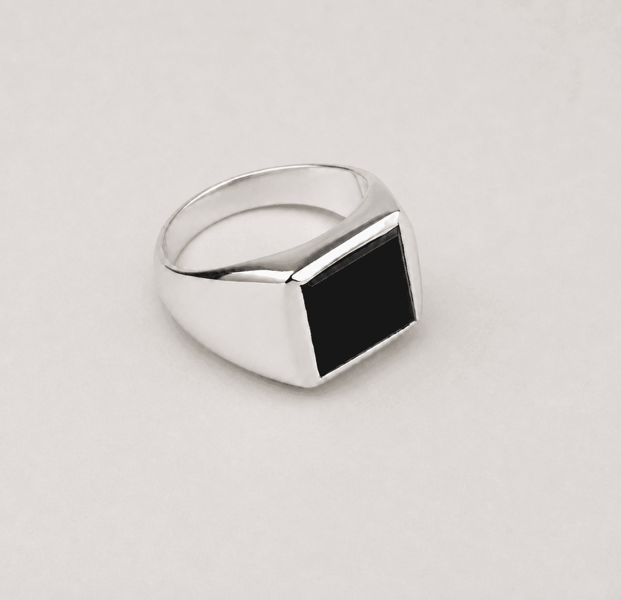 Silber-Signetring mit schwarzem Onyx