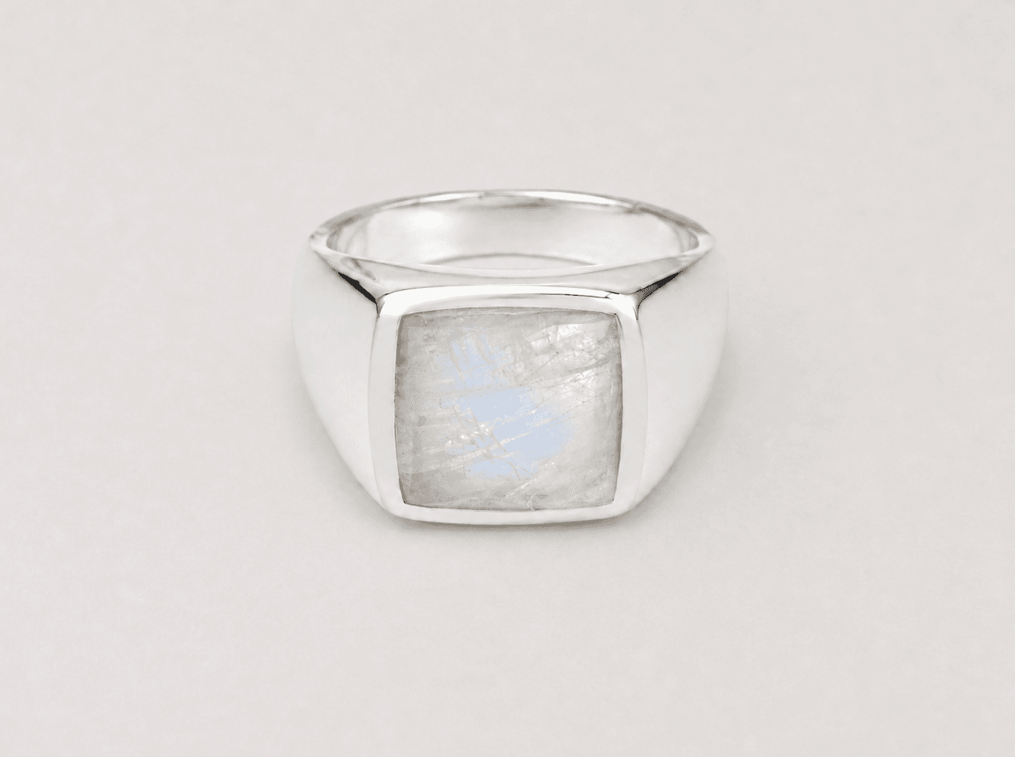 Silber-Signetring mit Mondstein